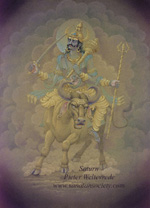Click to the website of Sanatan Society for a larger image of this Planet Saturn painting