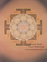 Click to the website of Sanatan Society for a larger image of this Rahu Yantra painting